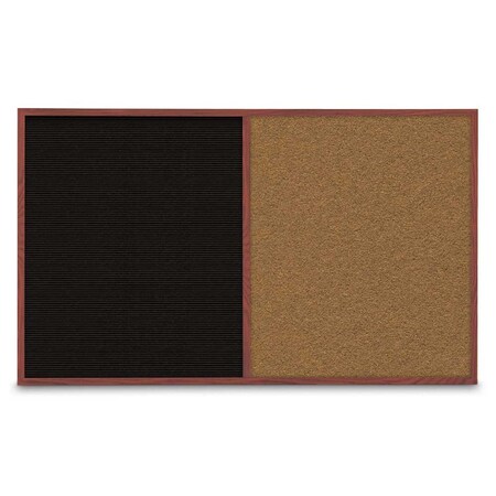 United Visual Products Enclosed Corkboard, 3 Door, 96"x48", 4" Fra UV3406-GOLD-DBURGU